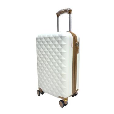 Imagem de Mala De Bordo 10Kg Expansível Branca Diamond Abs Ultra Leve