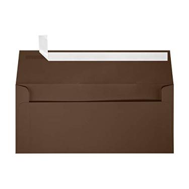 Imagem de LUXPaper Envelopes de autovedação Slimline para convites, anúncios e cartas com destaque e prensa - 36 kg de chocolate, tamanho: 9,5 x 21,5 cm, pacote com 50 - 72973-25-50