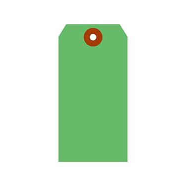 Imagem de SmartSign Etiquetas verdes em branco - Pacote com 1000, tamanho 5, etiqueta de cartolina grossa de 13 pontos, etiquetas de pendurar de papel de 6 cm x 12 cm com patch de fibra reforçada (sem cordas)