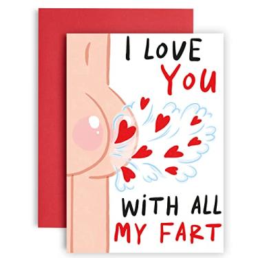 Imagem de Huxters Funny Anniversary Card - I Love You with All My Fart Birthday Card - Hilarious Valentines Card for Husband, Wife, Boyfriend, Girlfriend - Eco-Friendly Uncoated Paper - A5 (Bottom 2)
