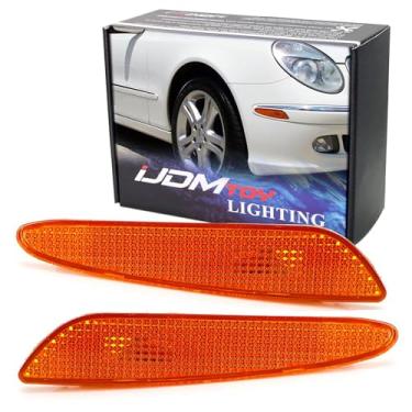 Imagem de iJDMTOY OEM-Spec Âmbar Lente Frontal Para-choque Lateral Marcador Carcaça da Lâmpada Compatível com Mercedes W211 E320 E500 E55 E-Class 2003-2006