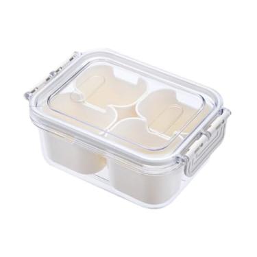 Imagem de Ｂｅｓｇａ Bandeja de servir dividida com tampa, recipiente para temperos, organizador de geladeira removível, bandejas de lanches, organizador para doces,