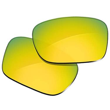 Imagem de Glintbay Lentes de óculos de sol de substituição 100% precisas para Oakley Flak Jacket/Flak Jacket Ajuste Asiático - Espelhado Dourado 24K Polarizado