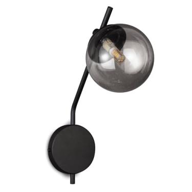 Imagem de Arandela de Parede com Globo Jotta Preta, Vidro Fumê