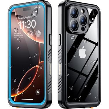 Imagem de SPIDERCASE Capa impermeável para iPhone 16 Pro Max, à prova de quedas militares, à prova d'água IP68, proteção total do corpo, capa protetora resistente para iPhone 16 Pro Max de 6,9 polegadas, azul