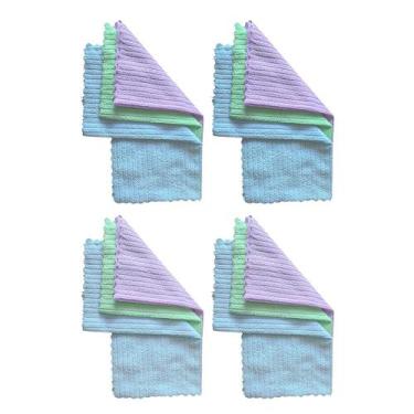 Imagem de Kit Pano Microfibra Atoalhado de Limpeza 30x30cm Super Absorvente Mult
