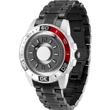 Imagem de EUTOUR Relógio magnético homem desportivo quartzo sem vidro rolamento de bolas relógios de pulso para homens 40 mm, Prateado - (cintos de aço), pulseira