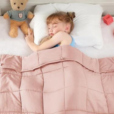 Imagem de yescool Cobertor ponderado rosa 1,4 kg, cobertor pesado para dormir, cobertor pesado para presente, para 9 a 18 kg, 91 x 122 cm