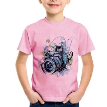 Imagem de Camiseta Infantil Câmera Fotográfica - Foca na Moda, Rosa bebê, 6