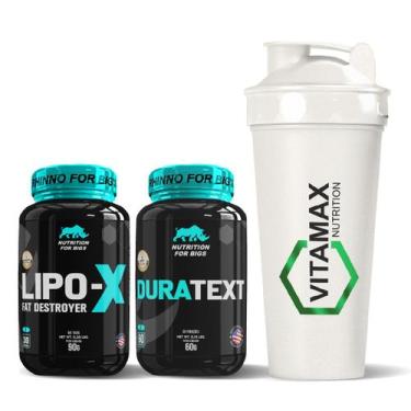 Imagem de Kit Termogênico + Pré Hormonal Duratext + Coqueteleira Perolada - Nutr