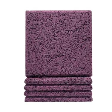 Imagem de Placa Acústica Antichama Isolante Térmico Redutor Ruído Painel Estúdio Proteção Reforço Decoração Ambientes Comerciais Residenciais Tratamento Sonoro Absorção Impacto (Lilas, 5 Quadrados)