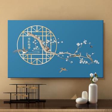 Imagem de WMLTZFUS Capa protetora de tela de TV padrão chinês, pano de cobertura de tela de lavagem à máquina, capa de móveis para computador para TV inteligente LCD LED de 42-100 polegadas ||65 polegadas