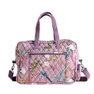 Imagem de Maison d' Hermine Bolsa de fim de semana de algodão acolchoada bolsa de ginástica de fim de semana para viagem de homens e mulheres viagem em família, 23 - Hokuzai - Violeta, 17.9" L x 7" W x 12.6" H