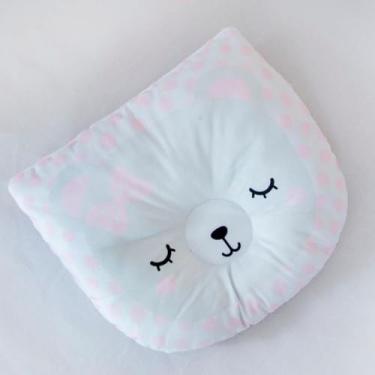 Imagem de Travesseiro Almofada Anatômico de Bichinhos para Bebê Feminino e Masculino RN (Ursinha Rosa)