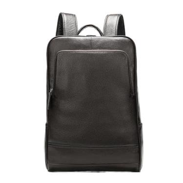 Imagem de Mochila de couro artesanal vintage para homens bolsa de ombro bolsa para laptop masculino(Coffee)