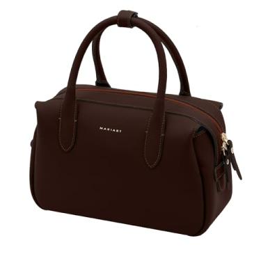 Imagem de Bolsa Bowling Feminina de Couro Bovino Legítimo Mariart Jambuzinha (Chocolate)