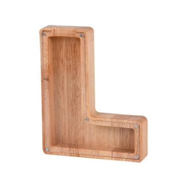 Imagem de Caixa de madeira para guardar moedas, caixa de dinheiro, cofrinho para crianças, decoração de casa - G