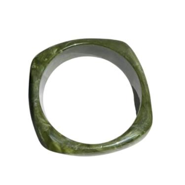 Imagem de Kicomvi Pulseira de resina acrílica colorida grossa vintage larga geométrica irregular pulseira de plástico com placa de acetato de tartaruga, elastic, Resina, Sem Pedra Preciosa