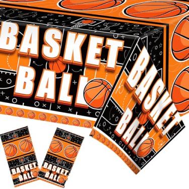 Imagem de Pacote com 2 toalhas de mesa de plástico com bolas azuis, capas de mesa descartáveis com tema esportivo, decorações de festa de aniversário para crianças 218 x 129 cm