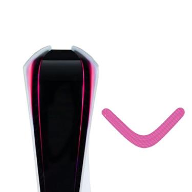 Imagem de Compatível com console PlayStation 5 autoadesivo luminoso gradiente LED Light Bar Skin Cover Adesivos para PS5 Gaming Console Acessórios (rosa)