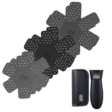 Imagem de Conjunto de protetores de panelas e alças de silicone, totalmente revestido, de 8 peças