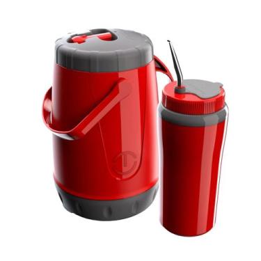 Imagem de Kit Tereré Garrafa Térmica 2,5 Litros + Copo Térmico 650ml + Bomba Ino
