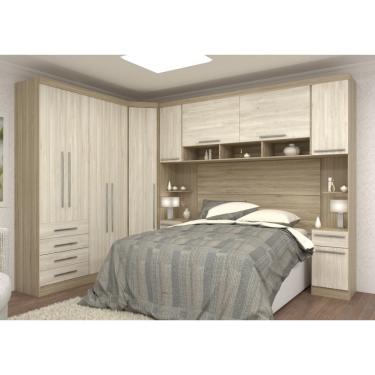 Imagem de Guarda Roupa Dormitório Modulado Master Casal 1,58 m Queen Canto - Avelã Rústico e Ártico Rústico - Luciane M04