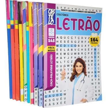 Imagem de Caça Palavras Letrão Letra Grande Nível Médio Difícil 8 Vol - Castelo