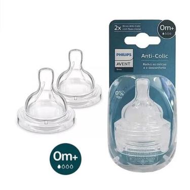 Imagem de Bico Para Mamadeira Clássica Com Válvula Anti-Cólica N° 1 Com 2 Unidades Fluxo 1 - Anti-Colic Philips Avent - SCY761/02