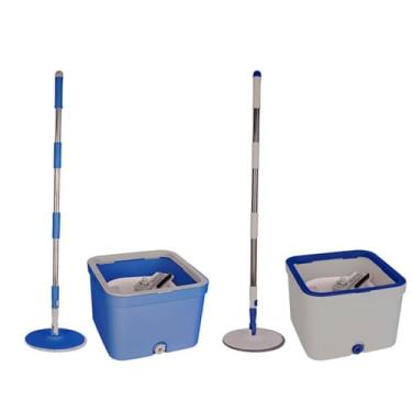 Imagem de Mop Giratório 360° com Balde Separador de Água Suja e Limpa, Cabo Ajustável Inox, Microfibra, Ideal para Limpeza de Pisos Frios, Laminados e Madeira – Prático, Higiênico e Eficiente