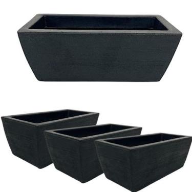 Imagem de Kit  4 Jardineira Luxo Floreira de chão Horta em casa Polietileno mode