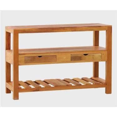 Imagem de Aparador Viena Ilha 1,20cm 2 Gavetas Central Madeira de Demolição Maci