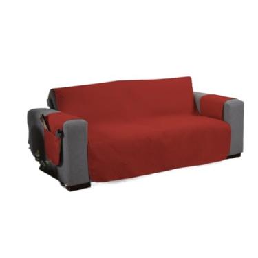 Imagem de Protetor de Sofá 2 3 4 Lugares Retrátil (1,00/1,50/1,80/2,20m) Capa Protetora Matelada Porta Objetos(Vermelho,3 Lugares (1,50m))