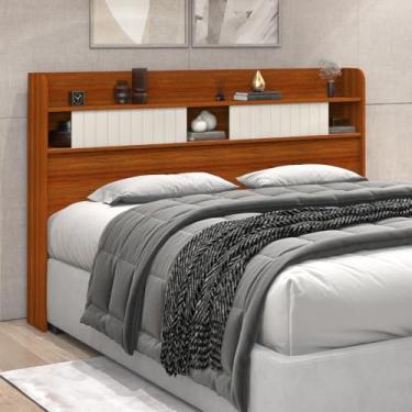 Imagem de Cabeceira Dubai Queen em MDF para Decoração e Armazenamento Inteligente - Canela