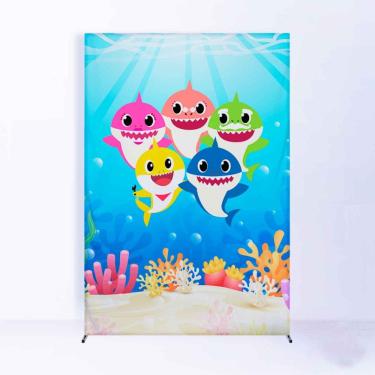 Imagem de Painel de Festa Lateral com Forro Baby Shark - Fera Print