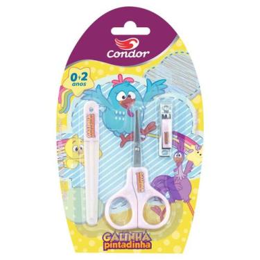 Imagem de Kit Lixa + Tesoura + Cortador Infantil para Unhas Galinha Pintadinha C