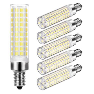 Imagem de YBeiLeand Lâmpadas Led E12, 6 Lâmpadas Led De 12 W Para Candelabro, Equivalente A 100 W, 1200 Lúmens, 6000 K, Luz Do Dia Branca, Não Regulável, Para Lustres, Ventiladores De Teto, Casa, Cozinha, Ban