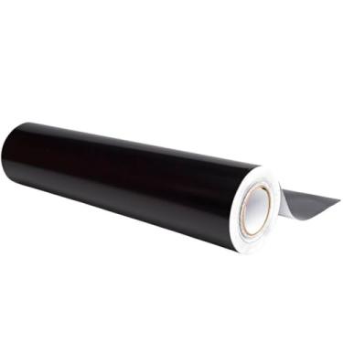 Imagem de Adesivo Decorativo Parede Impermeável Envelopamento Móveis Geladeira Fogão Vinil Autocolante (Preto Brilho, 2m x 1m)