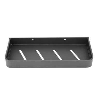 Imagem de Tbest Suporte de chuveiro de alumínio, prateleira de banheiro à prova de ferrugem com 5 ganchos, montagem na parede, resistente, design que economiza espaço e suaviza para cozinha e armazenamento de