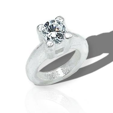 Imagem de Berloque Pingente Anel Noivado Casamento Solitário Prata - Lojas La+Ny