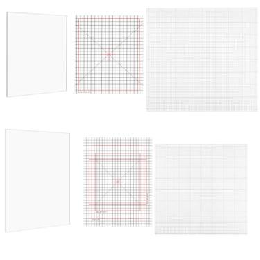 Imagem de 4 peças de tapete adesivo de baixa aderência com grade para estampar tinta estêncil mistura de tinta transparente fotopolímero artesanato tapete baixo pegajoso tapete de carimbo projetos faça você