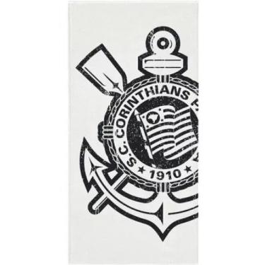 Imagem de Toalha Banho Corinthians BRANCA Licenciada 1,40 X 0,70 | Compre Já