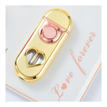 Imagem de Bsdurable Isqueiro Jet Torch Isqueiro À Prova De Vento Design Moderno Para Presente, Embalagem Bonita, Isqueiro De Butano Recarregável (Gás Butano Não Incluso) (Dourado)