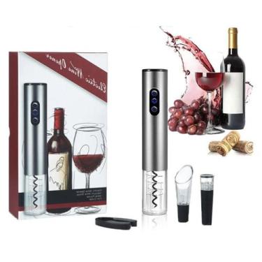Imagem de Kit Abridor De Vinho Saca Rolha Elétrico Recarregável Usb - Monac