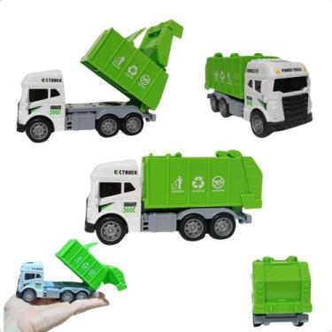 Imagem de Caminhão Miniatura Ecológico Reciclagem Coleta Lixo Fricção - TOP KIDS