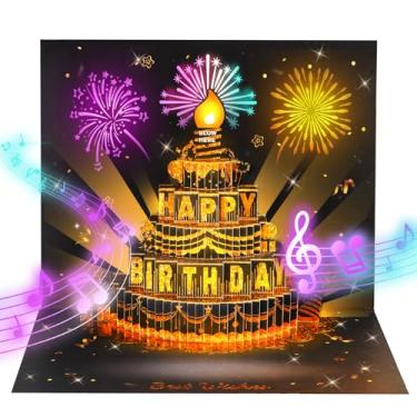 Cartão Aniversário Musical Sereia 3D - Pop-up Com Luzes E Vela Soprável Para Meninas