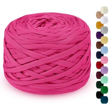 Imagem de LEREATI Fio de camiseta de 285 g para crochê 109 jardas fio de tecido de crochê grosso, fio de camiseta de tricô para bolsa de crochê, cobertor, cesta, projetos faça você mesmo, decoração de casa