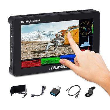 Imagem de FEELWORLD 5,5 polegadas 1600 Nit monitor de campo ultra brilhante 4K HDMI monitor de vídeo tela sensível ao toque monitor DSLR F970 instalação externa F5PROX