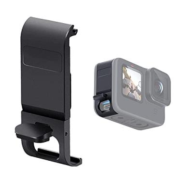 Imagem de Porta lateral de substituição para GoPro Hero 10 Capa de bateria removível de liga de alumínio preta protetora tipo C adaptador de porta de carregamento acessórios de câmera (capa de bateria para Gopro 10)