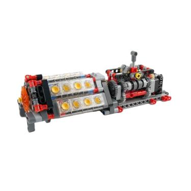Imagem de Building Blocks 6 Speed Gearbox with V16 Engine Model for MOC Power Functions
